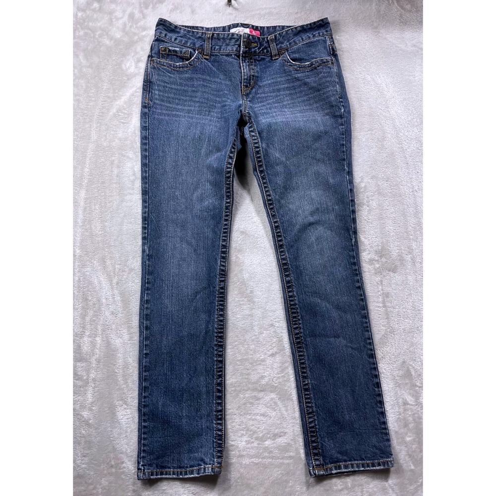 Aeropostale Bayla Skinny Curvy Fit Jeans Womens 7/8 Short Blue Medium Wash